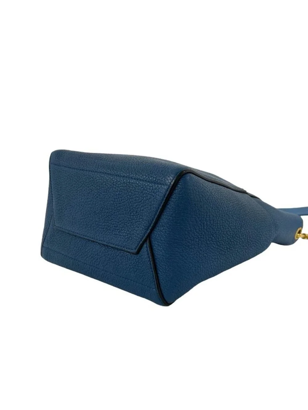 Celine Sangle Bucket Leather Shoulder Bag Tote Blue